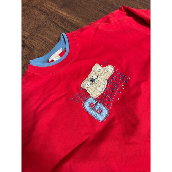 Grandmacore Red Crewneck Teddy Sweatshirt - Picture 2 of 4